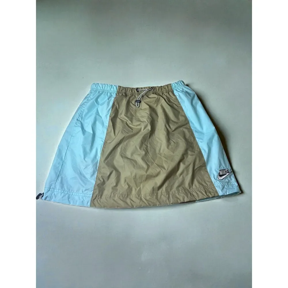 Nike Women’s Colorblock Skirt Tan Blue Athletic Skort Size S NWT